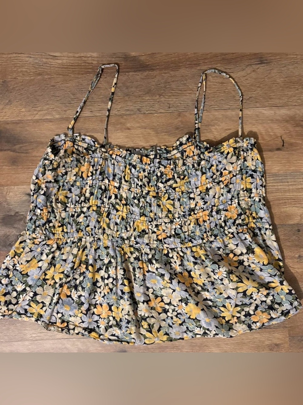 American Eagle Outfitters Floral Smocked Cami